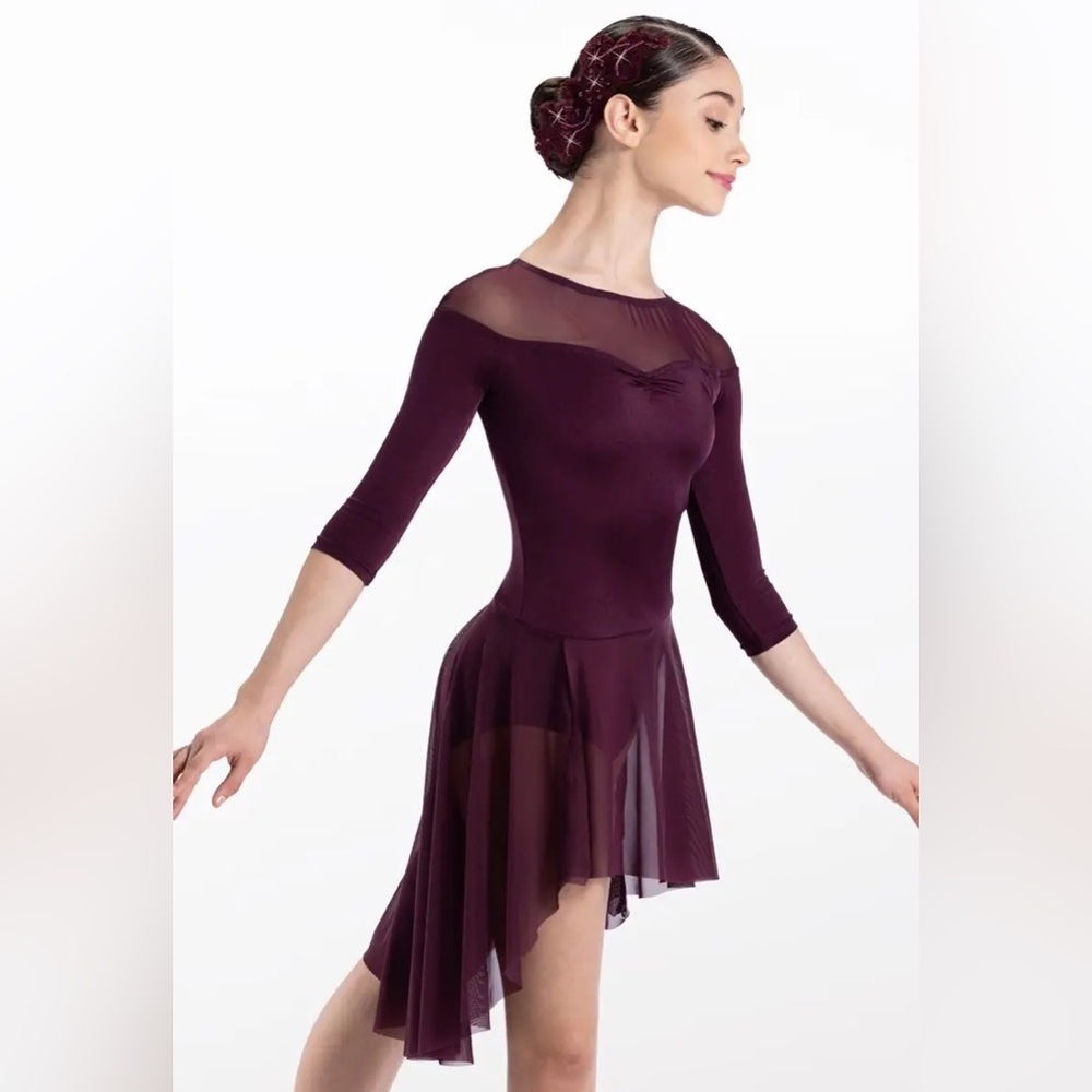 Weissman 14663 Dance Costume A Million Dreams Burgundy Ballet W/ Hair Piece XLC